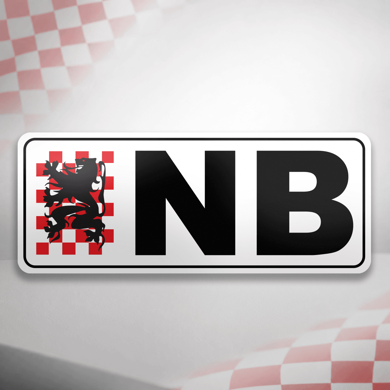 NB rechthoek sticker met NB letters voor Noord-Brabant