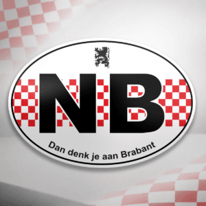 NB ovaal Brabant sticker met NB letters voor Noord-Brabant